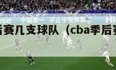 cba季后赛几支球队（cba季后赛几个名额）