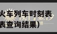 哈尔滨到绥化火车列车时刻表（哈尔滨到绥化火车列车时刻表查询结果）